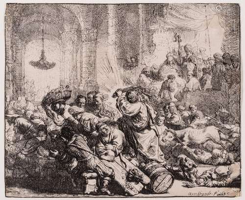 ‡ REMBRANDT VAN RIJN (DUTCH 1606-1669), CHRIST DRIVING THE M...