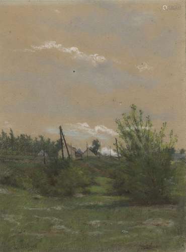 LOUIS DEBRAS (PÉRONNE 1819-1899 PARIS)Paysage arboré avec ha...