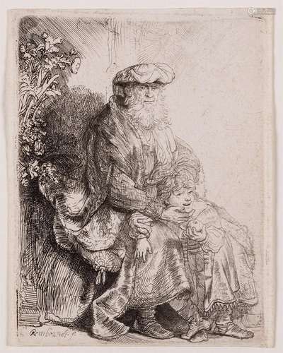 ‡ REMBRANDT VAN RIJN (DUTCH 1606-1669), ABRAHAM CARESSING IS...