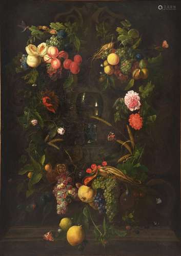 AFTER JAN DAVIDSZ. DE HEEM, A ROEMER WITH A GARLAND OF FLOWE...