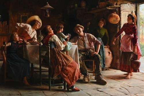 λ GIUSEPPE MAGNI (ITALIAN 1869-1956), THE FIRST TOAST