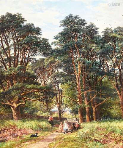 JOHN SYER (BRITISH 1815-1885), A PATH THROUGH THE PINE TREES