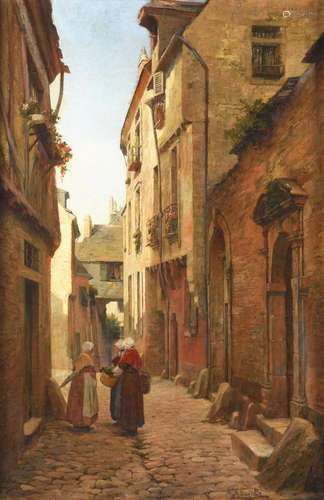 THOMAS DAVID (19TH/20TH CENTURY), A STREET IN BRITTANY