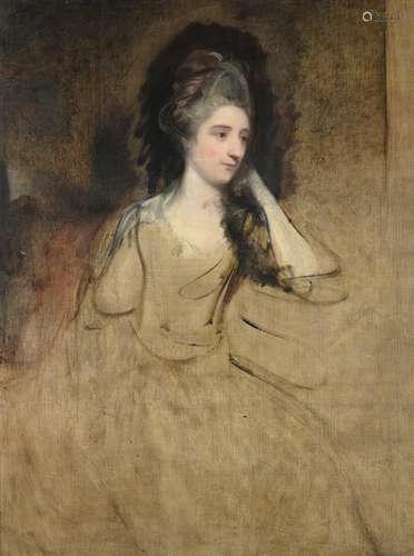 FOLLOWER OF JOSHUA REYNOLDS, A SKETCH FOR A PORTRAIT OF A LA...