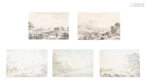 ANTHONY DEVIS (BRITISH 1729-1817), A GROUP OF FIVE MOUNTAINO...