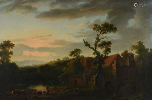 GEORGE BARRETT (BRITISH 1728-1784), A WOODED LANDSCAPE WITH ...