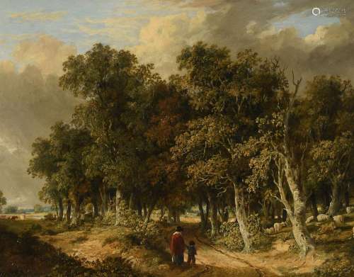 JAMES STARK (BRITISH 1794-1859), A WOODED LANDSCAPE WITH A M...