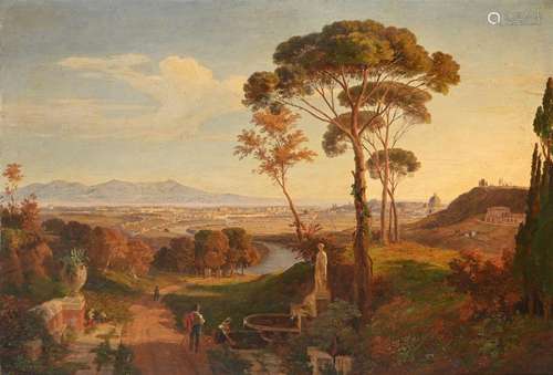 THOMAS DESSOULAVY (BRITISH 1800-1869), A VIEW OF ROME WITH M...