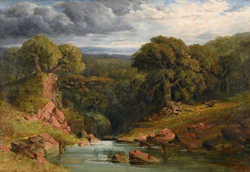 JOHN LINNELL (BRITISH 1792-1882), ENGLISH LANDSCAPE WITH DEE...