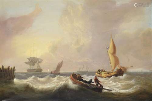 FOLLOWER OF THOMAS LUNY, SHIPPING IN A SWELLL; SHIPPING OFF ...