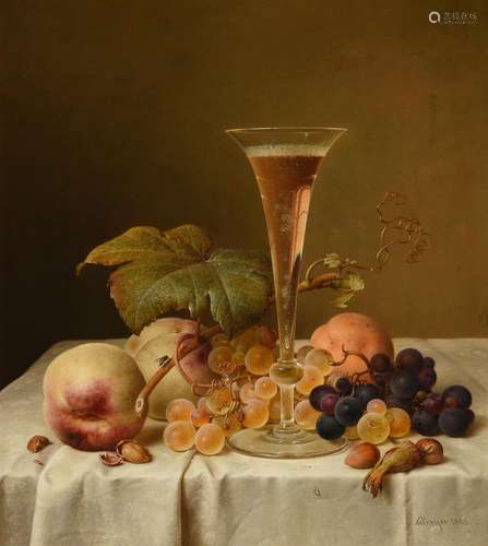 JOHANN WILHELM PREYER (GERMAN 1803-1889), STILL LIFE WITH GR...