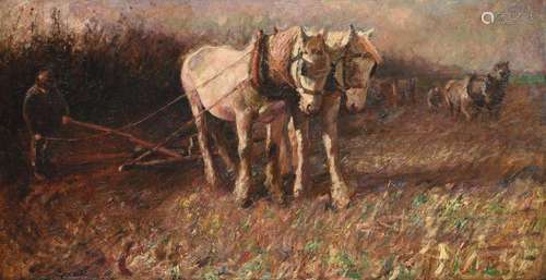 ATTRIBUTED TO HARRY FIDLER (BRITISH 1856-1935), THE PLOUGH T...