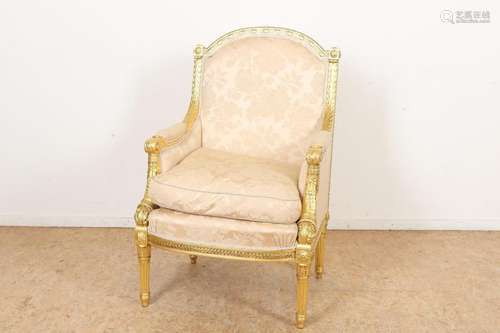 Goudlak Louis XVI-stijl fauteuil