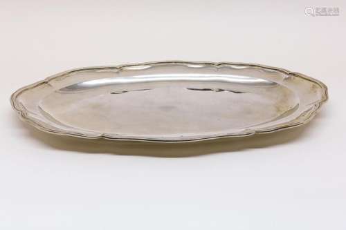 Zilveren ovale serveerschaal