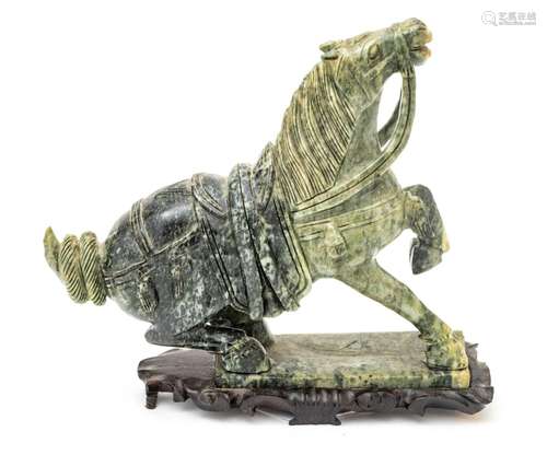 Chinese Jade Carving, Tang Horse H 10.5`` W 12``