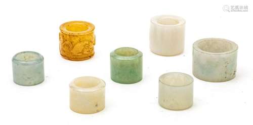 Chinese Chinese Carved Jade Archer Rings C. 19th.c., Dia. 1....