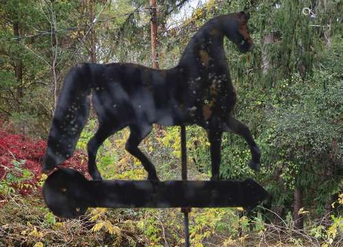 Horse Weathervane Trotting On An Arrow, H 92`` W 33``