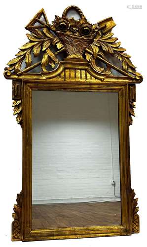 Carved Giltwood Mirror, H 52`` W 32``