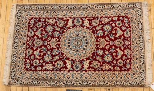 Persian Nain Wool Rug, C. 1990, W 34`` L 54``