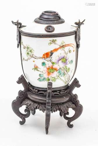 Chinese Chinese Tea Brewer On Stand C. 19th.c., H 7``