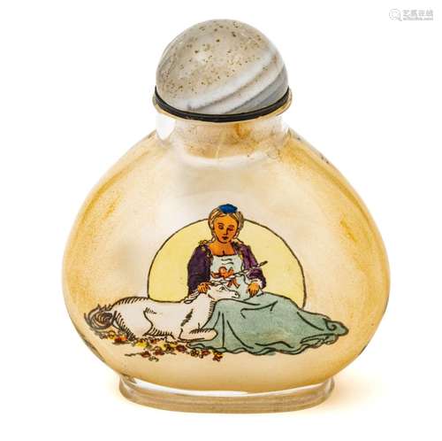 Chinese Glass Snuff Bottle, Chinese Glass Snuff Bottle, Inte...