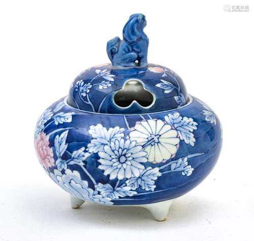 Japanese Japanese Porcelain Censer, Signed H 6`` Dia. 6``