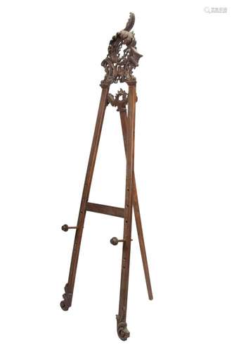 Italian Style Hand Carved Easel C. 1920, H 82`` W 26``