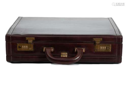 Bally Brown Bally Brown Leather Attache Case, H 14`` L 16``