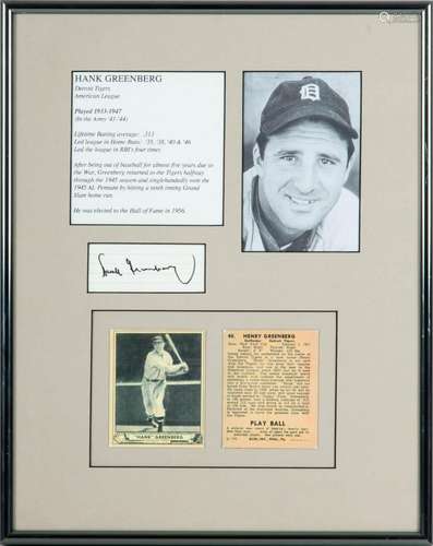 Hank Greenburg B. 1911, Hank Greenburg B. 1911, Signature