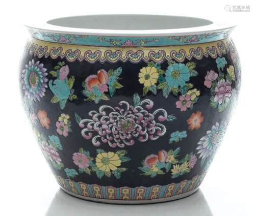 Chinese Porcelain Coi Bowl/Planter, H 10`` Dia. 12``