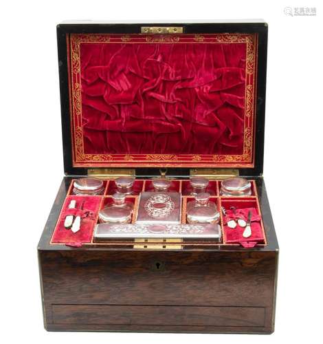 T. Turner & Co. (London) Rosewood Traveling Vanity Box, ...