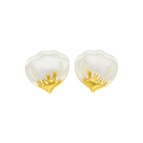 Tiffany & Co. Pair of Gold and Carved Mother-of-Pearl Pe...