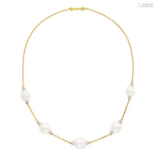 David Webb Gold, Platinum, South Sea Cultured Pearl and Diam...