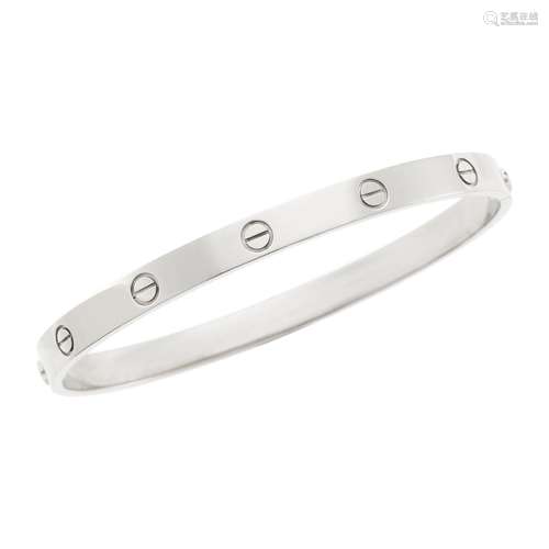 Cartier White Gold `Love` Bangle Bracelet