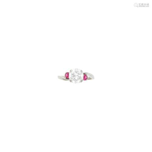 White Gold, Diamond and Ruby Ring