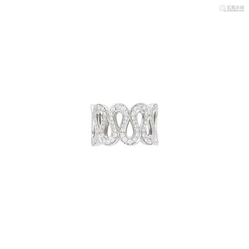 Boucheron Wide White Gold and Diamond Band Ring