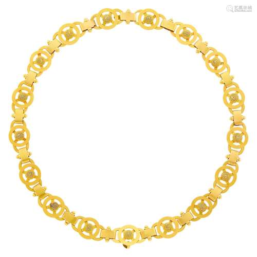 Antique Gold Link Necklace