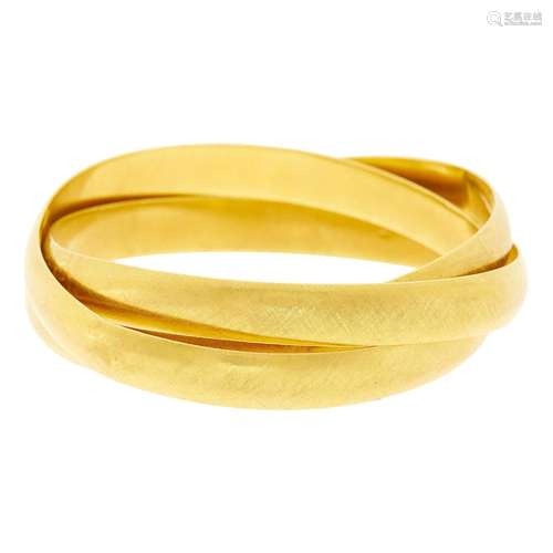 Three Rolling Gold Bangle Bracelets