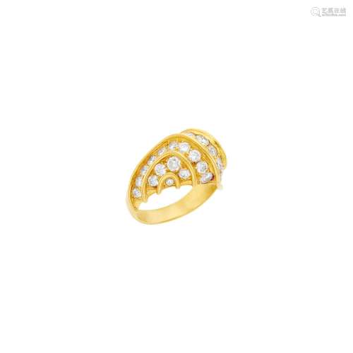 Gold and Diamond Dome Ring
