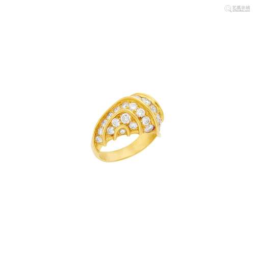 Gold and Diamond Dome Ring