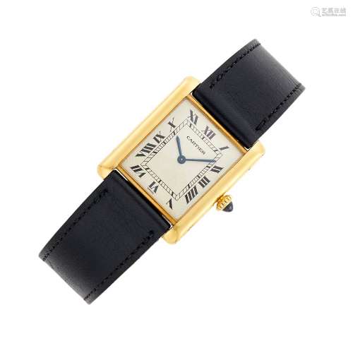Cartier Gold `Tank` Wristwatch