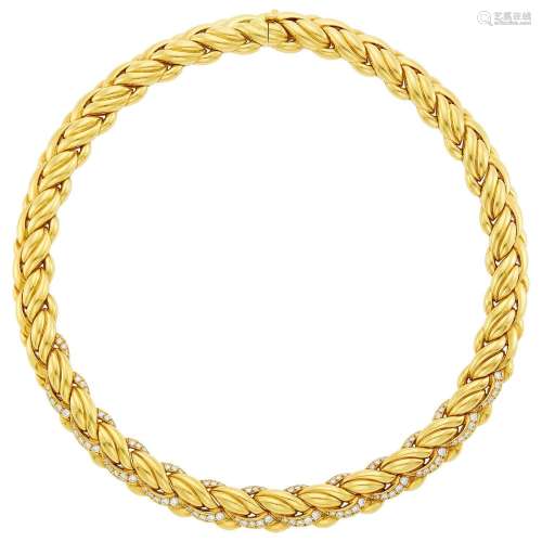 Gold and Diamond Necklace, France