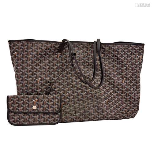 Goyard Goyardine Black `Saint Louis` GM Tote Bag