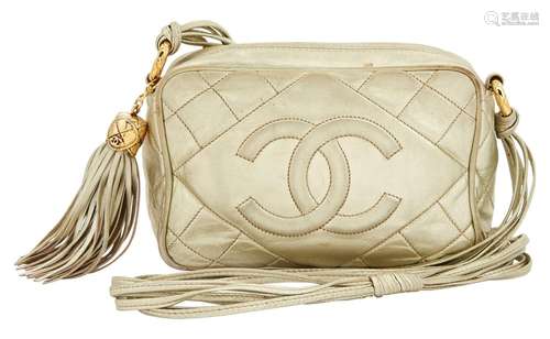 Chanel Gold Lambskin `Camera` Bag