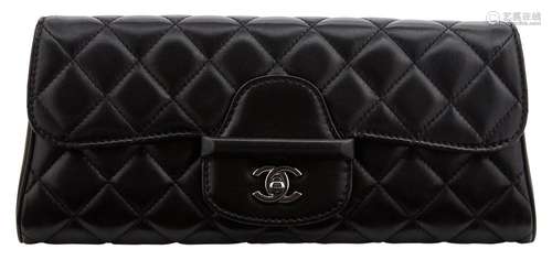 Chanel Black Quilted Lambskin Clutch