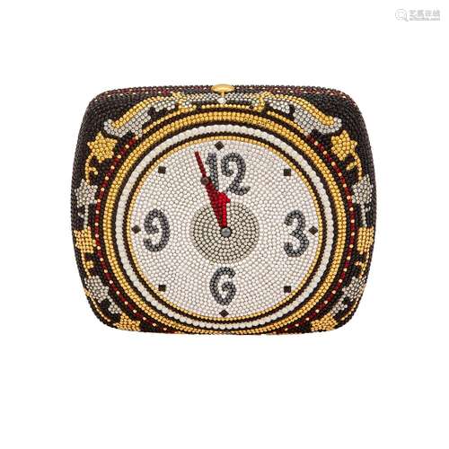 Judith Leiber Crystal `Millennium` New Year`s Eve Clock Clut...