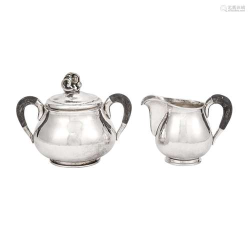 Danish Sterling Silver Cream and Sugar Set