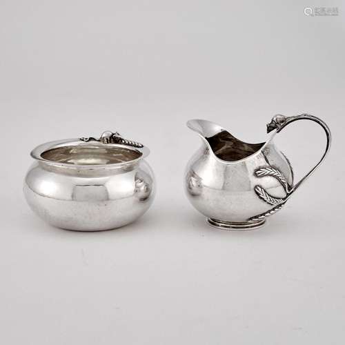 Elizabeth II Sterling Silver Novelty Cream and Sugar Set