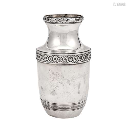 French Sterling Silver Vase