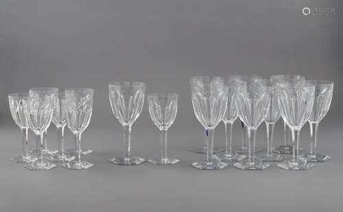 Baccarat Glass Compeigne Pattern Partial Stemware Set; Toget...